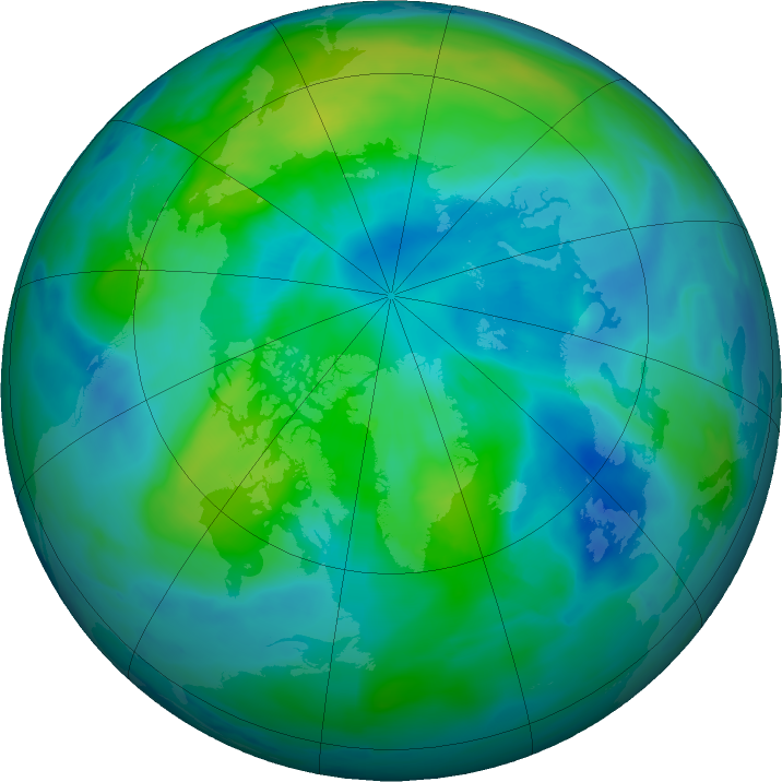 Arctic ozone map for 06 October 2025